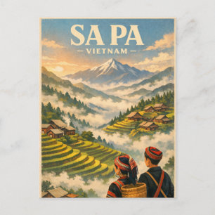 Postal Sa Pa town, Vietnam, in a classic retro