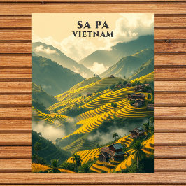 Postal Sa Pa Vietnam Viaje Terrazas de arroz Montañoso
