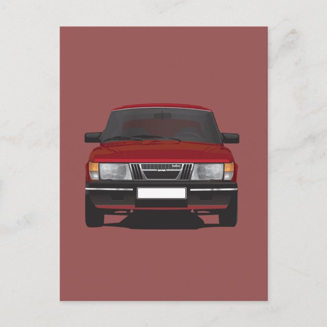 Postal Saab 900 turbo (rojo) (Anverso)