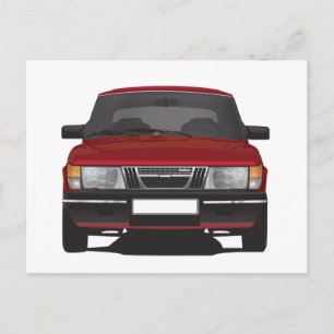 Postal Saab 900 turbo (rojo)