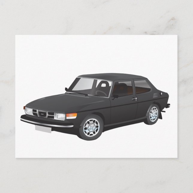 Postal Saab 99 negro (Anverso)