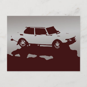 Postal Saab 99 Turbo - Plata en negro