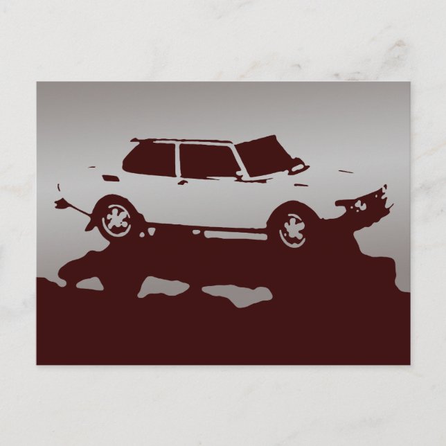 Postal Saab 99 Turbo - Plata en negro (Anverso)