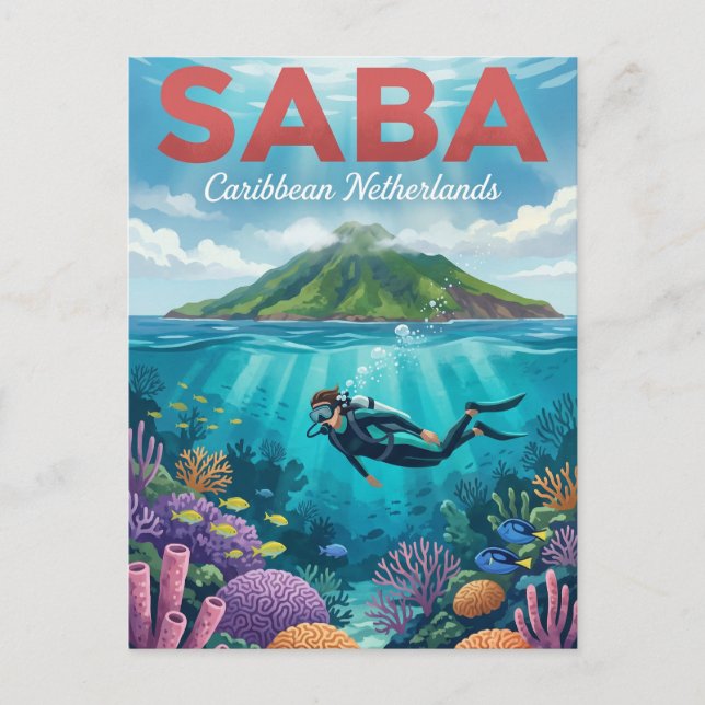 Postal Saba Caribe Neerlandés (Anverso)
