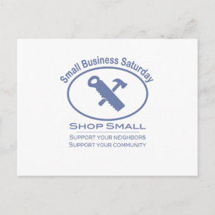 Postal Sábado para pequeñas empresas - azul de hardware