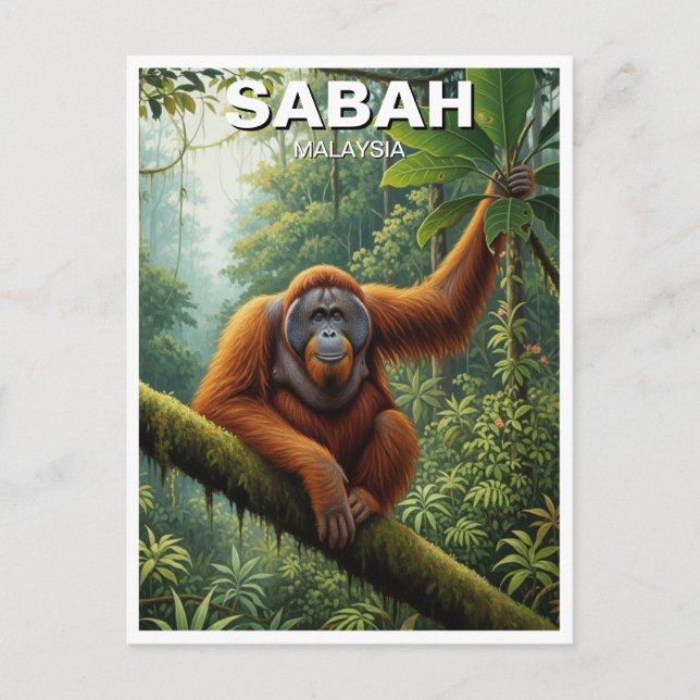 Postal Sabah Malaysia Orangutan Travel (Anverso)