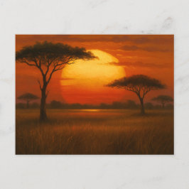 Postal Sabana Africana - Estilo de Ilustración Escénica