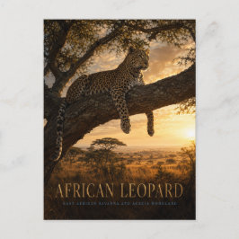Postal Sabana de acacia del leopardo africano ANIMALES