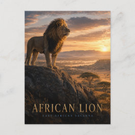 Postal Sabana de león africano ANIMALES