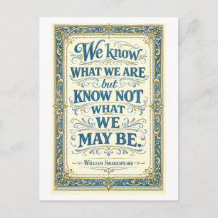Postal "Sabemos lo que somos" Shakespeare
