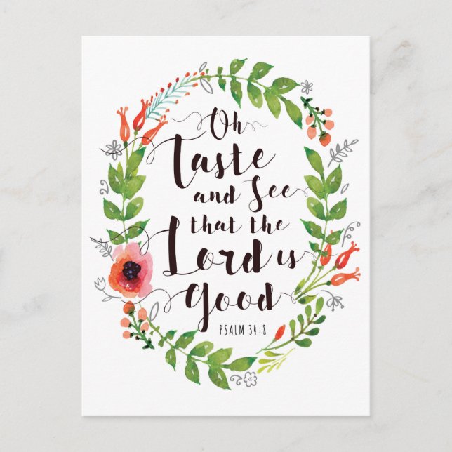 Postal Saber y ver que el Señor es bueno (Anverso)