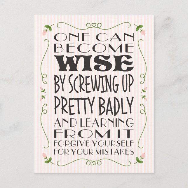 Postal Saberse de tus errores (Anverso)