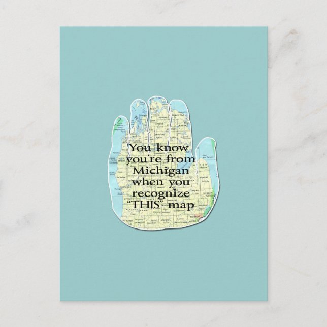 Postal Sabes que eres de Michigan cuando (Anverso)