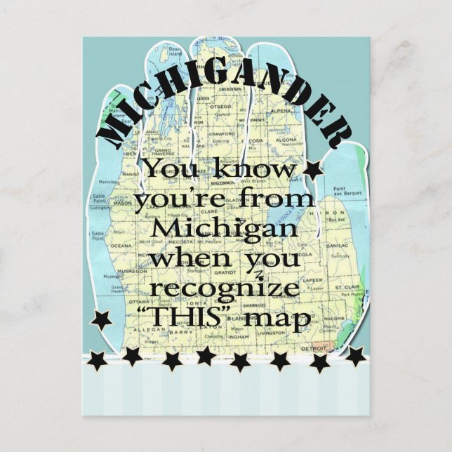 Postal Sabes que eres de Michigan cuando (Anverso)