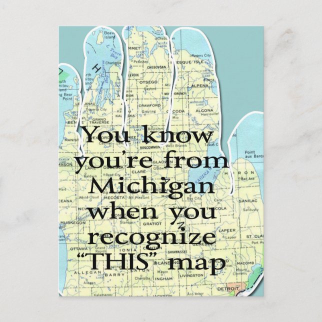 Postal Sabes que eres de Michigan cuando (Anverso)