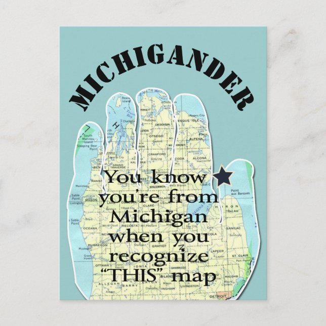 Postal Sabes que eres de Michigan cuando (Anverso)