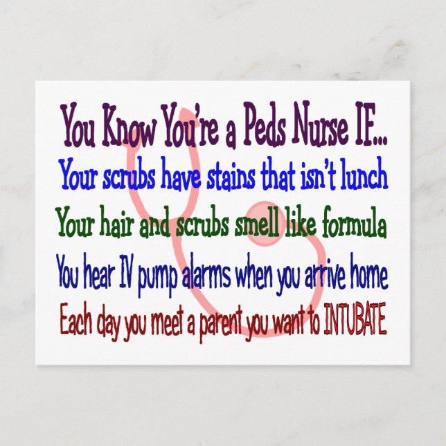 Postal "Sabes que eres una enfermera de amigos si..." (Anverso)