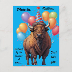 Postal Sabiduría de cumpleaños estoico del bisonte