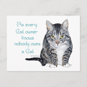Postal Sabiduría de Gatos - como sabe todo dueño de Gatos
