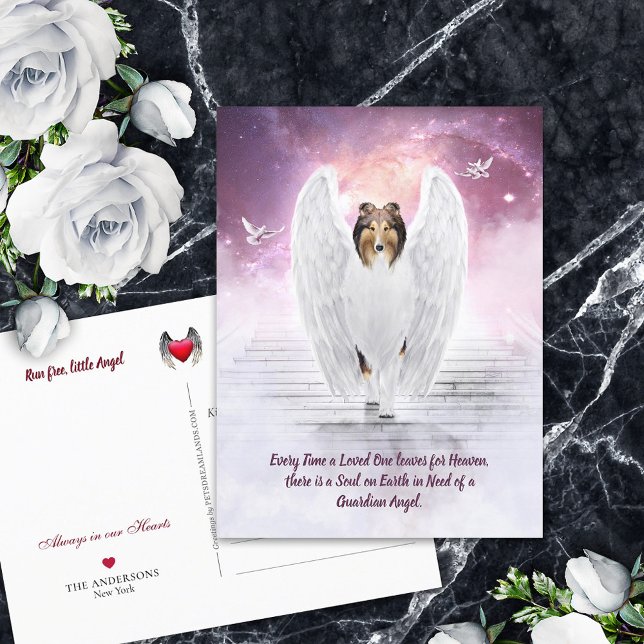 Postal Sable Collie Angel, Dog Heaven - Pet Loss Sympathy (Subido por el creador)
