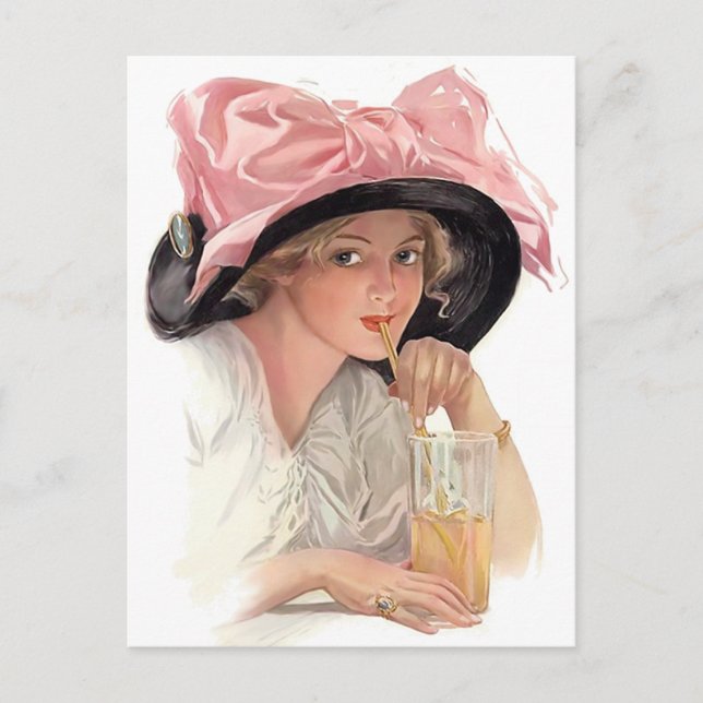 Postal Saboreando refrescos (Anverso)