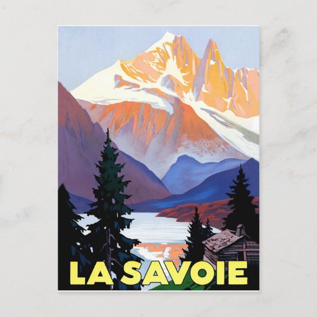 Postal Saboya, Alpes Franceses, Montaña, Viajes Vintage (Anverso)