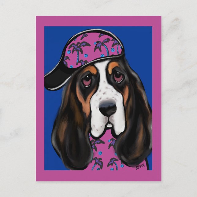 Postal Sabueso Basset (Anverso)