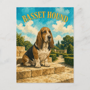 Postal Sabueso de Trampa, Arte de Perro de Acuarela Vinta