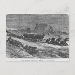 Postal Sacar los trineos a través del hielo del paquete