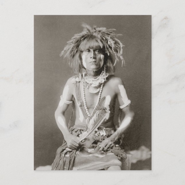 Postal Sacerdote de serpientes indio, 1910 (Anverso)