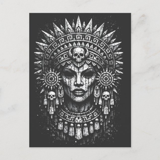 Postal Sacerdotisa Coronada de Cráneos — por BurnsInHell (Anverso)