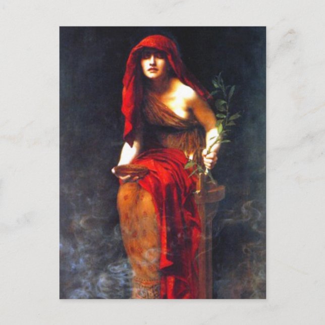 Postal Sacerdotisa de Delfos ~ Pintura de Collier Fine Ar (Anverso)