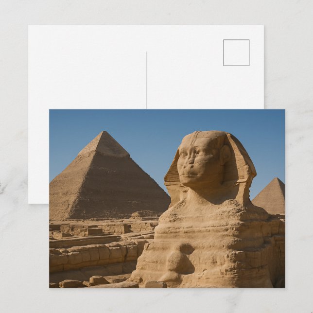 Postal Sacra Esfinge Divina Postcard Giza Pyramids (Anverso / Reverso)