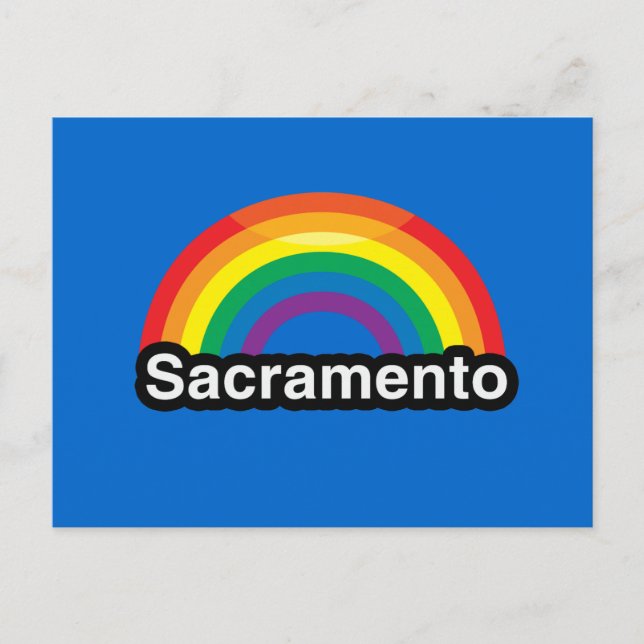 POSTAL SACRAMENTO A LA LLUVIA DEL ORGULLO LGBT (Anverso)