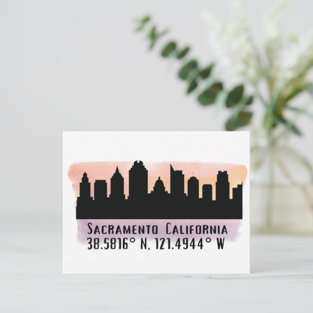 Postal Sacramento CA City Skyline (Anverso de pie)