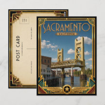 Sacramento California Arte Vintage Deco Edad de Or