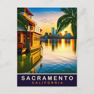 Postal Sacramento, California, Frente al mar,, Viaje