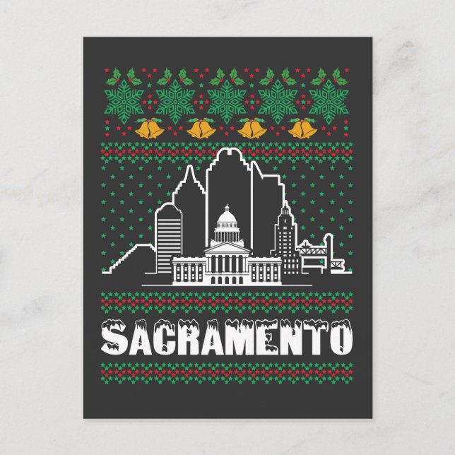 Postal Sacramento California Navidades feos (Anverso)