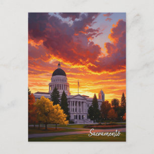 Postal Sacramento California State Capitol Sunset