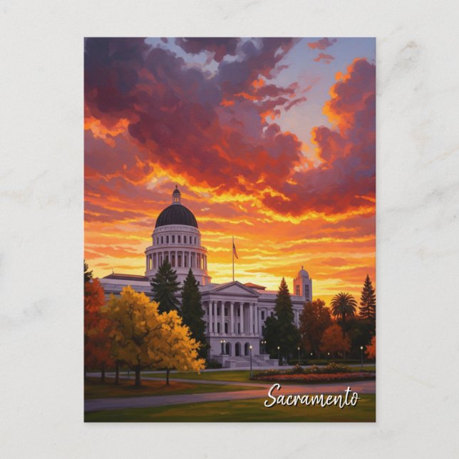 Postal Sacramento California State Capitol Sunset (Anverso)