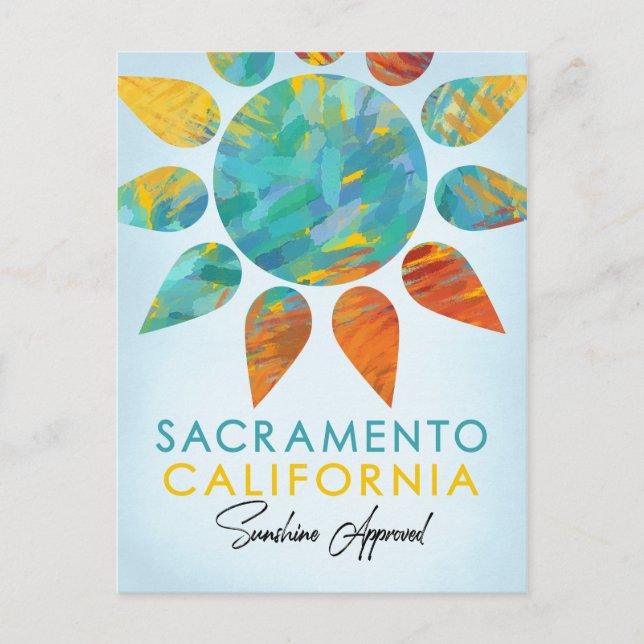 Postal Sacramento California Sunshine Travel (Anverso)