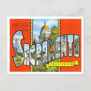 Postal Sacramento, California Vintage Big Letters Postcar