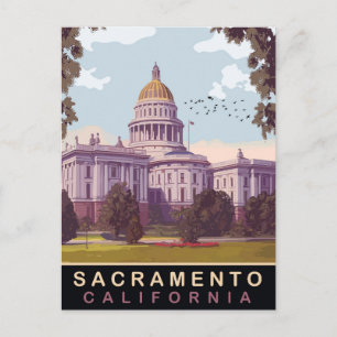 Postal Sacramento, Capital del Estado, California, Viaje