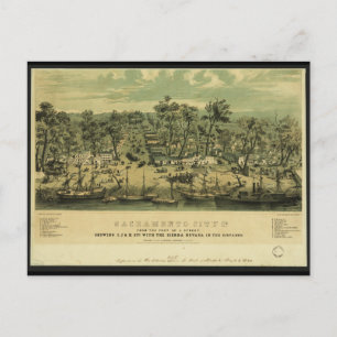 Postal Sacramento City California en 1849 por C Parsons