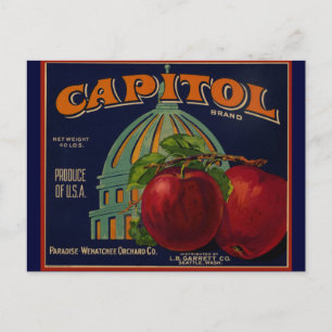 Postal Sacramento de la etiqueta de Apple Capital