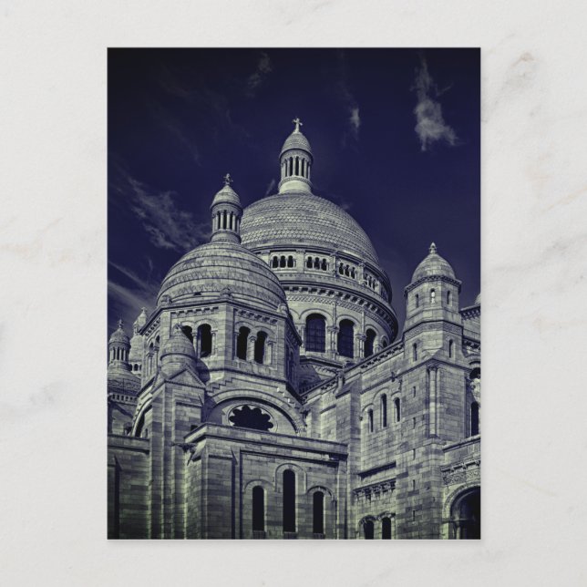 Postal Sacre Coeur Azul París Europa Viajes (Anverso)