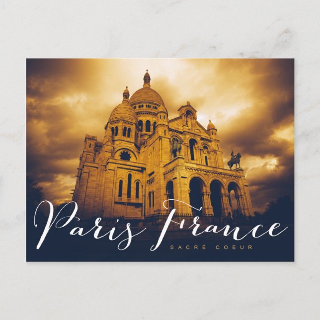 Postal sacré coeur en parís francia (Anverso)