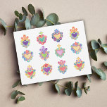 Postal SACRED HEARTS, WATERCOLOR, méxico, folklore mexica<br><div class="desc">SACRED HEARTS,  WATERCOLOR,  méxico,  folk mexicano,  arte mexicano,  corazón mexicano,  católico,  cruz,  corazones,  corazón acuarela, </div>