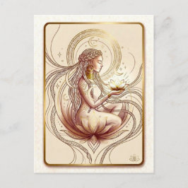 Postal Sacred Lotus Goddess Spiritual 