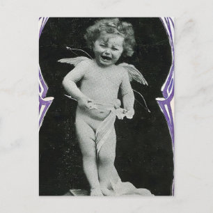 Postal Sad Cherub Angel Print
